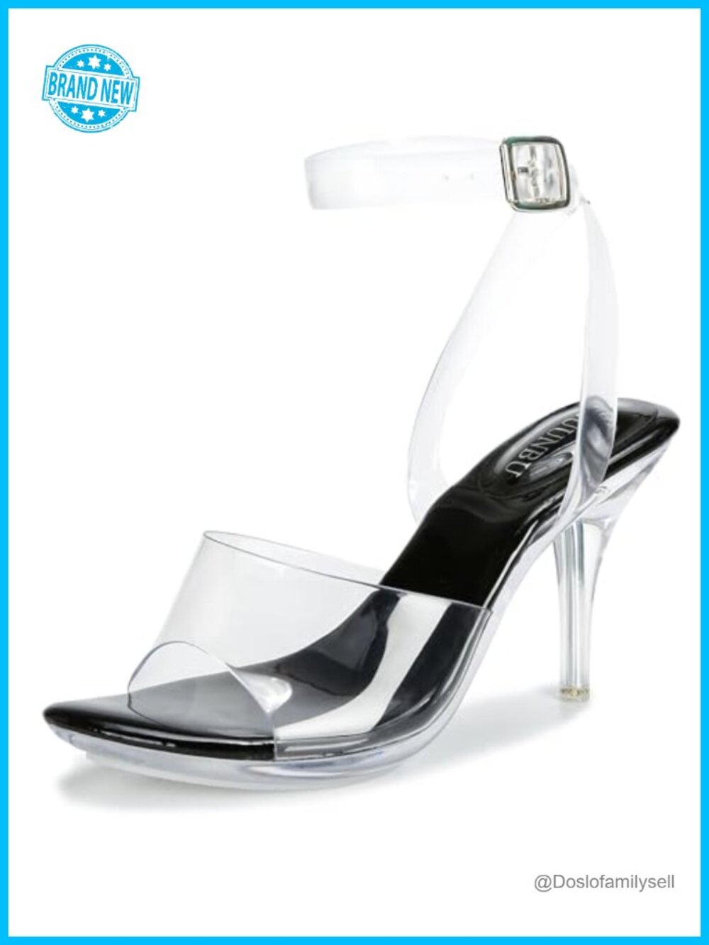 Clear Strappy Platform Sandals Ankle Strap Slingback Open Toe Heels